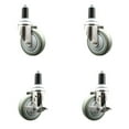 thumbnail image 1 of 4 Inch 316SS Gray Poly Swivel 1-1/4 Inch Expanding Stem Caster Set 2 Brake SCC, 1 of 2