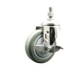 thumbnail image 1 of 4 Inch 316SS Gray Polyurethane Swivel 12mm Threaded Stem Caster with Brake, 1 of 2