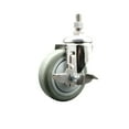 thumbnail image 1 of 4 Inch 316SS Gray Polyurethane Swivel ½ Inch Threaded Stem Caster with Brake, 1 of 2