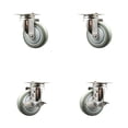 thumbnail image 1 of 4 Inch 316SS Gray Polyurethane Wheel Swivel Top Plate Caster Set 2 Brakes SCC, 1 of 2