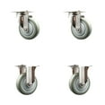 thumbnail image 1 of 4 Inch 316SS Gray Polyurethane Wheel Swivel Top Plate Caster Set 2 Rigid SCC, 1 of 2