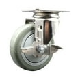thumbnail image 1 of 4 Inch 316SS Gray Polyurethane Wheel Swivel Top Plate Caster with Brake SCC, 1 of 2