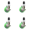 thumbnail image 1 of 4 Inch 316SS Green Poly Swivel 1-3/4 Inch Expanding Stem Caster Set Brake SCC, 1 of 2