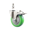 thumbnail image 1 of 4 Inch 316SS Green Polyurethane Swivel 3/8 Inch Stem Caster Total Lock Brake SCC, 1 of 2