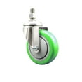 thumbnail image 1 of 4 Inch 316SS Green Polyurethane Wheel Swivel ½ Inch Threaded Stem Caster SCC, 1 of 2