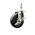 thumbnail image 1 of 4 Inch 316SS Hard Rubber Wheel Swivel 3/8 Inch Threaded Stem Caster with Brake, 1 of 2