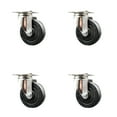 thumbnail image 1 of 4 Inch 316SS Hard Rubber Wheel Swivel Top Plate Caster Set Service Caster, 1 of 2