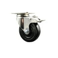 thumbnail image 1 of 4 Inch 316SS Hard Rubber Wheel Swivel Top Plate Caster with Total Lock Brake SCC, 1 of 2
