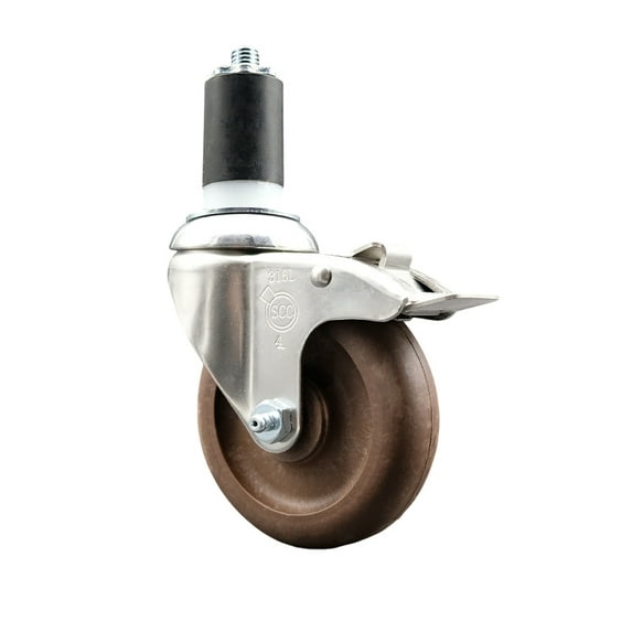 4 Inch 316SS High Temp Glass Filled Nylon 1-5/8 Inch Stem Caster Lock Brake SCC