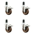 thumbnail image 1 of 4 Inch 316SS High Temp Glass Filled Nylon 1-5/8 Inch Stem Caster Set Lock Brake, 1 of 2