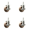 thumbnail image 1 of 4 Inch 316SS High Temp Glass Filled Nylon 10mm Stem Caster Set Brake SCC, 1 of 2