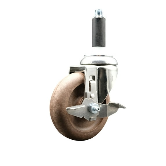 4 Inch 316SS High Temp Glass Filled Nylon 3/4 Inch Stem Caster with Brake SCC