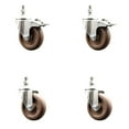 thumbnail image 1 of 4 Inch 316SS High Temp Glass Filled Nylon ½ Inch Stem Caster Set 2 Lock Brake, 1 of 2