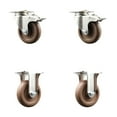 thumbnail image 1 of 4 Inch 316SS High Temp Glass Filled Nylon Plate Caster Set 2 Lock Brake 2 Rigid, 1 of 2