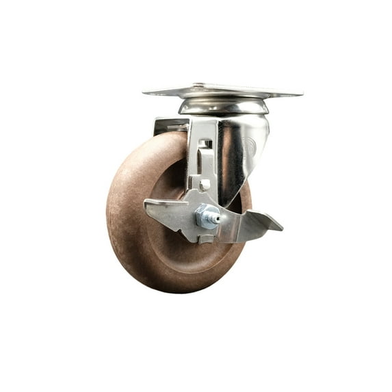 4 Inch 316SS High Temp Glass Filled Nylon Swivel Top Plate Caster with Brake SCC