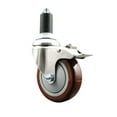 thumbnail image 1 of 4 Inch 316SS Maroon Poly Swivel 1-3/8 Inch Expanding Stem Caster Lock Brake SCC, 1 of 2