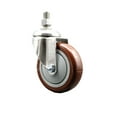 thumbnail image 1 of 4 Inch 316SS Maroon Polyurethane Wheel Swivel ½ Inch Threaded Stem Caster SCC, 1 of 2