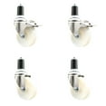 thumbnail image 1 of 4 Inch 316SS Nylon Swivel 1-1/2 Inch Expanding Stem Caster Set 2 Lock Brake SCC, 1 of 2