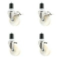 thumbnail image 1 of 4 Inch 316SS Nylon Swivel 1-3/4 Inch Expanding Stem Caster Set 2 Lock Brake SCC, 1 of 2
