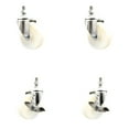 thumbnail image 1 of 4 Inch 316SS Nylon Wheel Swivel 10mm Threaded Stem Caster Set 2 Brakes SCC, 1 of 2