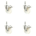 thumbnail image 1 of 4 Inch 316SS Nylon Wheel Swivel 10mm Threaded Stem Caster Set Lock Brake SCC, 1 of 2