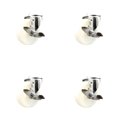 thumbnail image 1 of 4 Inch 316SS Nylon Wheel Swivel Bolt Hole Caster Set with Brake Service Caster, 1 of 2