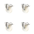 thumbnail image 1 of 4 Inch 316SS Nylon Wheel Swivel Bolt Hole Caster Set with Lock Brake SCC, 1 of 2