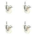 thumbnail image 1 of 4 Inch 316SS Nylon Wheel Swivel ½ Inch Threaded Stem Caster Set Lock Brake SCC, 1 of 2