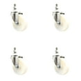 thumbnail image 1 of 4 Inch 316SS Nylon Wheel Swivel ½ Inch Threaded Stem Caster Set Service Caster, 1 of 2