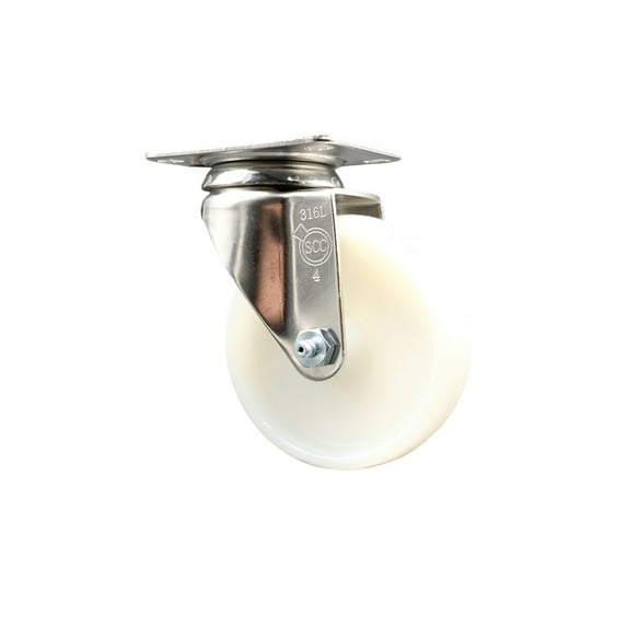 4 Inch 316SS Nylon Wheel Swivel Top Plate Caster Service Caster Brand