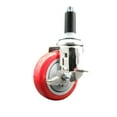 thumbnail image 1 of 4 Inch 316SS Red Polyurethane Swivel 1 Inch Expanding Stem Caster Brake, 1 of 2
