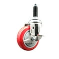 thumbnail image 1 of 4 Inch 316SS Red Polyurethane Swivel 3/4 Inch Expanding Stem Caster Brake, 1 of 2