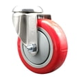 thumbnail image 1 of 4 Inch 316SS Red Polyurethane Wheel Swivel Bolt Hole Caster Service Caster, 1 of 2