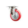 thumbnail image 1 of 4 Inch 316SS Red Polyurethane Wheel Swivel Top Plate Caster Service Caster, 1 of 2