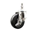 thumbnail image 1 of 4 Inch 316SS Soft Rubber Wheel Swivel 10mm Threaded Stem Caster with Brake, 1 of 2