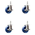 thumbnail image 1 of 4 Inch 316SS Solid Polyurethane Swivel 12mm Threaded Stem Caster Set Brake, 1 of 2