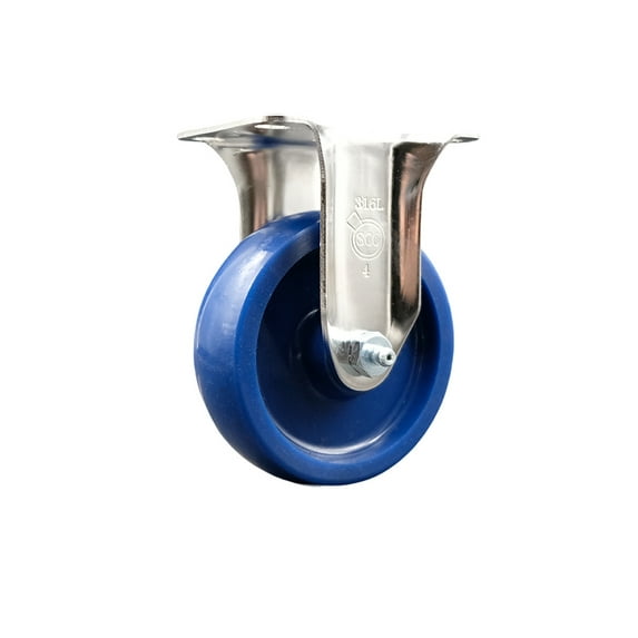 4 Inch 316SS Solid Polyurethane Wheel Rigid Top Plate Caster Service Caster