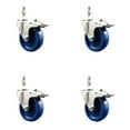 thumbnail image 1 of 4 Inch 316SS Solid Polyurethane Wheel Swivel ½ Inch Stem Caster Set Lock Brake, 1 of 2