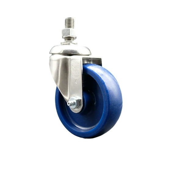 4 Inch 316SS Solid Polyurethane Wheel Swivel ½ Inch Threaded Stem Caster SCC