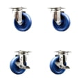 thumbnail image 1 of 4 Inch 316SS Solid Polyurethane Wheel Swivel Top Plate Caster Set 2 Brakes SCC, 1 of 2