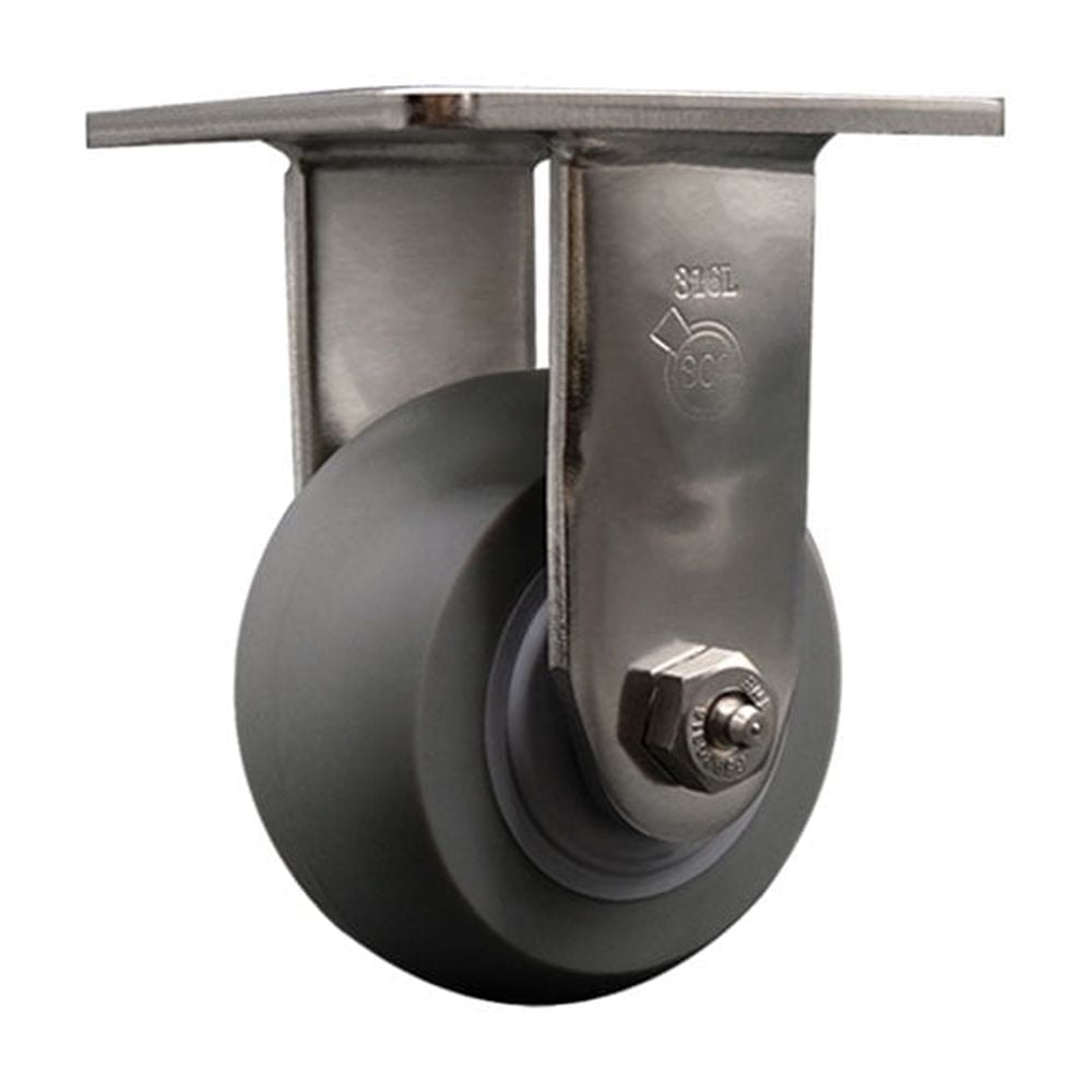 4 Inch 316SS Thermo Rubber Donut Tread Wheel Rigid Caster with Roller ...