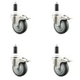 thumbnail image 1 of 4 Inch 316SS Thermoplastic Rubber Swivel 1-1/8 Inch Stem Caster Set Lock Brake, 1 of 2