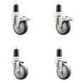 thumbnail image 1 of 4 Inch 316SS Thermoplastic Rubber Swivel 1-5/8 Inch Stem Caster Set 2 Lock Brake, 1 of 2