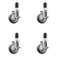 thumbnail image 1 of 4 Inch 316SS Thermoplastic Rubber Swivel 1-5/8 Inch Stem Caster Set Brake SCC, 1 of 2