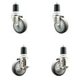 thumbnail image 1 of 4 Inch 316SS Thermoplastic Rubber Swivel 1-7/8 Inch Stem Caster Set 2 Brake SCC, 1 of 2