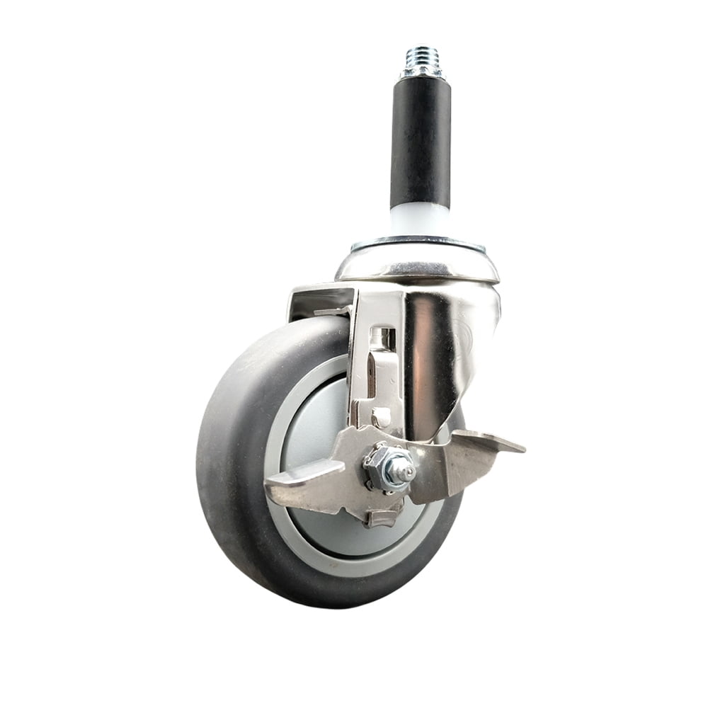4 Inch 316SS Thermoplastic Rubber Swivel 3/4 Inch Expanding Stem Caster ...