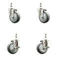 thumbnail image 1 of 4 Inch 316SS Thermoplastic Rubber Swivel ½ Inch Threaded Stem Caster Set 2 Brake, 1 of 2