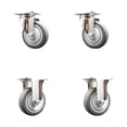 thumbnail image 1 of 4 Inch 316SS Thermoplastic Rubber Swivel Top Plate Caster Set 2 Brake 2 Rigid, 1 of 2