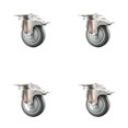 thumbnail image 1 of 4 Inch 316SS Thermoplastic Rubber Swivel Top Plate Caster Set Total Lock Brake, 1 of 2