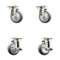 thumbnail image 1 of 4 Inch 316SS Thermoplastic Rubber Wheel Swivel Top Plate Caster Set 2 Brakes SCC, 1 of 2